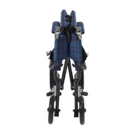Transport Wheelchair drive™ Fly-Lite 19 Inch Seat Width Full Length / Fixed Height / Padded Arm 300 lbs. Weight Capacity Blue Plaid Upholstery (M-704249)