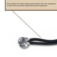 Sprague Stethoscope W.A. Baum Black 2-Tube 30 Inch Tube Double Sided Chestpiece (M-709505)