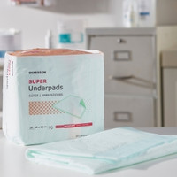 Disposable Underpad McKesson Super 30 X 36 Inch Fluff / Polymer Moderate Absorbency (M-724050)