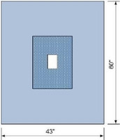 Surgical Drape C-Core Drape Sheet with Fenestration 43 W X 60 L Inch (M-771784)