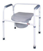 Commode Chair Carex® Padded Fixed Arms Steel Frame 250 lbs. Weight Capacity (M-797420)