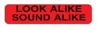 Pre-Printed Label Indeed Advisory Label Red Paper Look Alike Sound Alike Black Caution 3/8 X 1-5/8 Inch (M-810704)