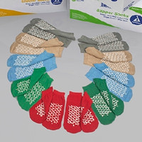 Slipper Socks Soft Sole Large Blue Ankle High (M-826645)