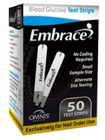Blood Glucose Test Strips Embrace® 50 Strips per Pack (M-842615)