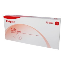 Foam Dressing PolyMem® 8 X 24 Inch Without Border Film Backing Non-Adhesive Rectangle NonSterile  (2/CS)