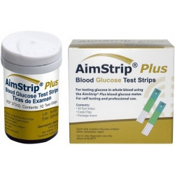 Blood Glucose Test Strips AimStrip® Plus 50 Strips per Pack  (50/BX)