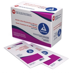 Exam Glove Dynarex Medium Sterile Pair Latex Standard Cuff Length Smooth Ivory Not Rated  (8/CS)