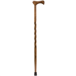 Round Handle Cane Brazos™ Wood 37 Inch Height Twisted Brown Oak Print  (1/EA)