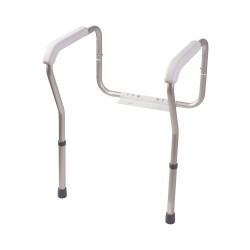 Toilet Safety Rail HealthSmart® White / Silver Aluminum  (1/EA)