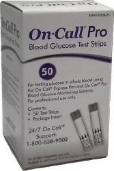 Blood Glucose Test Strips On Call® Pro 50 Strips per Pack  (50/BX)