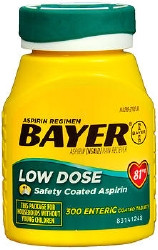 Pain Relief Bayer® 81 mg Strength Aspirin Tablet 300 per Bottle  (1/BT)