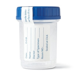 Specimen Container for Pneumatic Tube Systems Click-N-Close 90 mL (3 oz.) Screw Cap Patient Information Sterile Fluid Path  (400/CS)