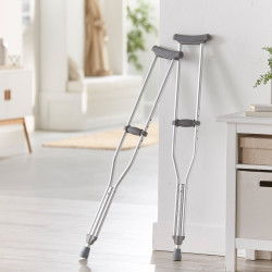 Underarm Crutches McKesson Aluminum Frame Adult 350 lbs. Weight Capacity Push Button Adjustment  (1/PR)