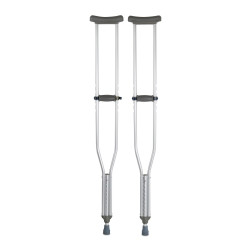 Underarm Crutches McKesson Aluminum Frame Tall Adult 350 lbs. Weight Capacity Push Button Adjustment  (1/PR)