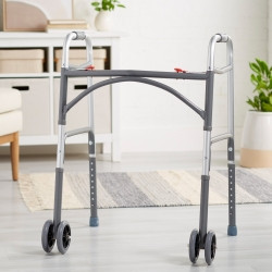 Bariatric Folding Walker Adjustable Height McKesson Steel Frame 500 lbs. Weight Capacity 32 to 39 Inch Height  (1/EA)