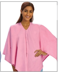 Exam Cape Simply Soft® Pink One Size Fits Most Front Opening Snap Closure Female  (1/EA)