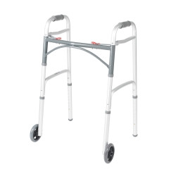 Folding Walker Adjustable Height McKesson Aluminum Frame 350 lbs. Weight Capacity 32 to 39 Inch Height  (1/EA)