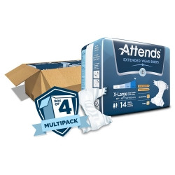 Unisex Adult Incontinence Brief Attends® Overnight X-Large Disposable Heavy Absorbency  (14/BG)