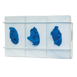 Glove Box Holder Horizontal or Vertical Mounted 3-Box Capacity White 3.75 X 8.16 X 16.32 Inch Coated Wire  (1/EA)