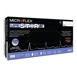 Exam Glove LifeStar™ EC X-Large NonSterile Nitrile Extended Cuff Length Textured Fingertips White / Blue Fentanyl Tested  (100/BX)