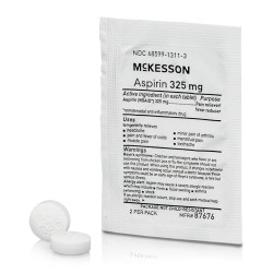 Pain Relief McKesson Brand 325 mg Strength Aspirin Tablet 250 per Box  (250/BX)