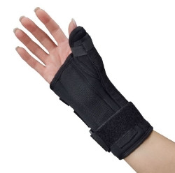 Wrist Brace with Thumb Spica Polyester Foam / Nylon / Tricot Right Hand Black X-Large  (1/EA)