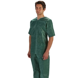 Scrub Shirt 4/5X-Large Green / White Without Pockets Short Sleeve Unisex  (30/CS)