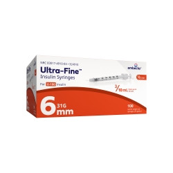 Standard Insulin Syringe with Needle Veo™ Ultra-Fine™ 0.3 mL 15/64 Inch 31 Gauge NonSafety Regular Wall  (100/BX)