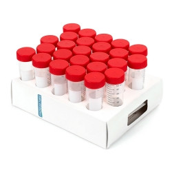 McKesson Centrifuge Tube Plain 50 mL Red Screw Cap Polypropylene Tube  (25/PK)