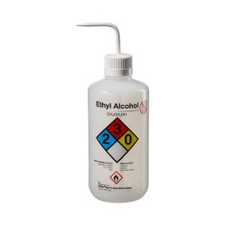 Safety Wash Bottle Nalgene™ Right-to-Know Ethyl Alcohol Label / Narrow Mouth LDPE / Polypropylene 1,000 mL (32 oz.)  (12/CS)