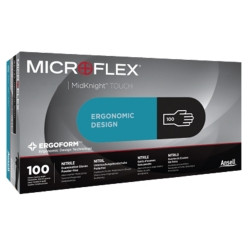 Exam Glove MICROFLEX® MidKnight™ Touch 93-736 2X-Large NonSterile Nitrile Standard Cuff Length Textured Fingertips Black Not Rated  (1000/CS)