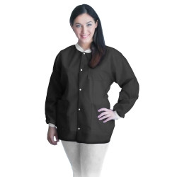 Lab Jacket FitMe™ Black 2X-Large Hip Length Disposable  (10/BG)
