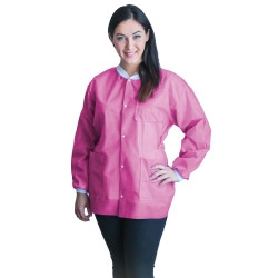 Lab Jacket FitMe™ Raspberry Pink Medium Hip Length Disposable  (10/BG)