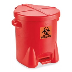 Medical Waste Receptacle 14 gal. Round Red HDPE Step On  (1/EA)