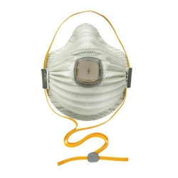 Particulate Respirator Mask AirWave® Industrial N100 with Valve Cup Elastic Strap Medium / Large White NonSterile Not Rated Adult  (5/BX)