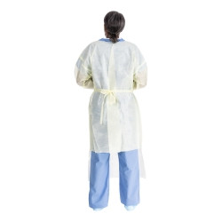 Protective Procedure Gown Halyard Basics 2X-Large Yellow NonSterile AAMI Level 2 Disposable  (100/CS)
