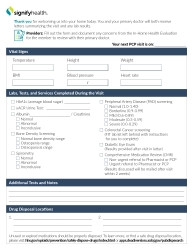 Check List Form Signigyhealth PCP Screening 8 X11 Inch  (12/CS)