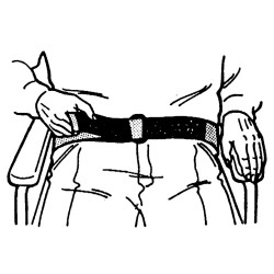 Resident-Release Wheelchair Safety Belt Skil-Care™ One Size Fits Most Hook and Loop Closure Screws Attached to Wheelchair  (1/EA)