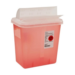 Sharps Container SharpSafety™ Translucent Red Base 12-3/4 H X 7-1/4 D X 10-1/2 W Inch Horizontal Entry 2 Gallon  (1/EA)