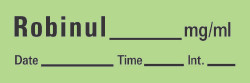 Drug Label Timemed Anesthesia Label Tape Robinul_mg/mL Date_Time_Int_ Green 1/2 X 1-1/2 Inch  (1/RL)