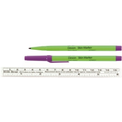 Surgical Skin Marker Devon™ Gentian Violet Fine Tip Rule Cap Sterile  (25/BX)