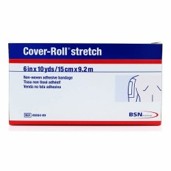 Dressing Retention Tape with Liner Cover-Roll® Stretch White 6 Inch X 10 Yard Nonwoven Polyester NonSterile  (12/CS)