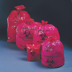 Infectious Waste Bag McKesson 7 to 10 gal. Red Bag Polymer Film 24 X 24 Inch  (500/CS)