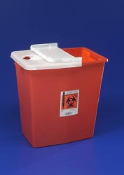 Sharps Container SharpSafety™ Red Base 18-3/4 H X 18-1/4 W X 12-3/4 D Inch Vertical Entry 12 Gallon  (10/CS)