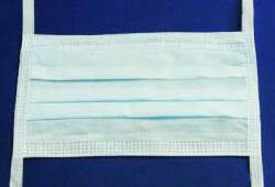 Surgical Mask Cardinal Health™ Anti-fog Foam Pleated Tie Closure One Size Fits Most Blue NonSterile ASTM Level 3 Adult  (50/BX)