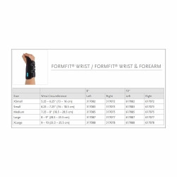 Wrist Brace Ossur® Formfit® Aluminum / Cotton / Polyester Right Hand Black Small  (1/EA)