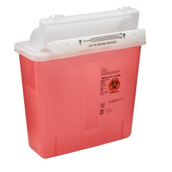 Sharps Container SharpStar™ In-Room™ Translucent Red Base 12-1/2 H X 5-1/2 D X 10-3/4 W Inch Horizontal Entry 1.25 Gallon  (1/EA)