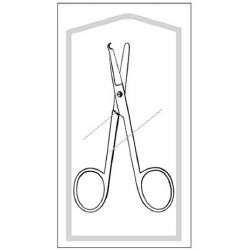 Suture Scissors Econo™ Spencer-Littauer 3-1/2 Inch Length Floor Grade Pakistan Stainless Steel Sterile Finger Ring Handle Straight Blunt Tip / Blunt Tip  (1/EA)