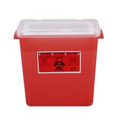 Sharps Container Bemis™ Sentinel Translucent Red Base 13-1/2 H X 13-7/8 L X 6-7/8 W Horizontal Entry 3 Gallon  (1/EA)