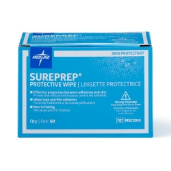 Skin Barrier Wipe Sureprep® 40 to 80% Strength Isopropyl Alcohol Individual Packet NonSterile  (50/BX)